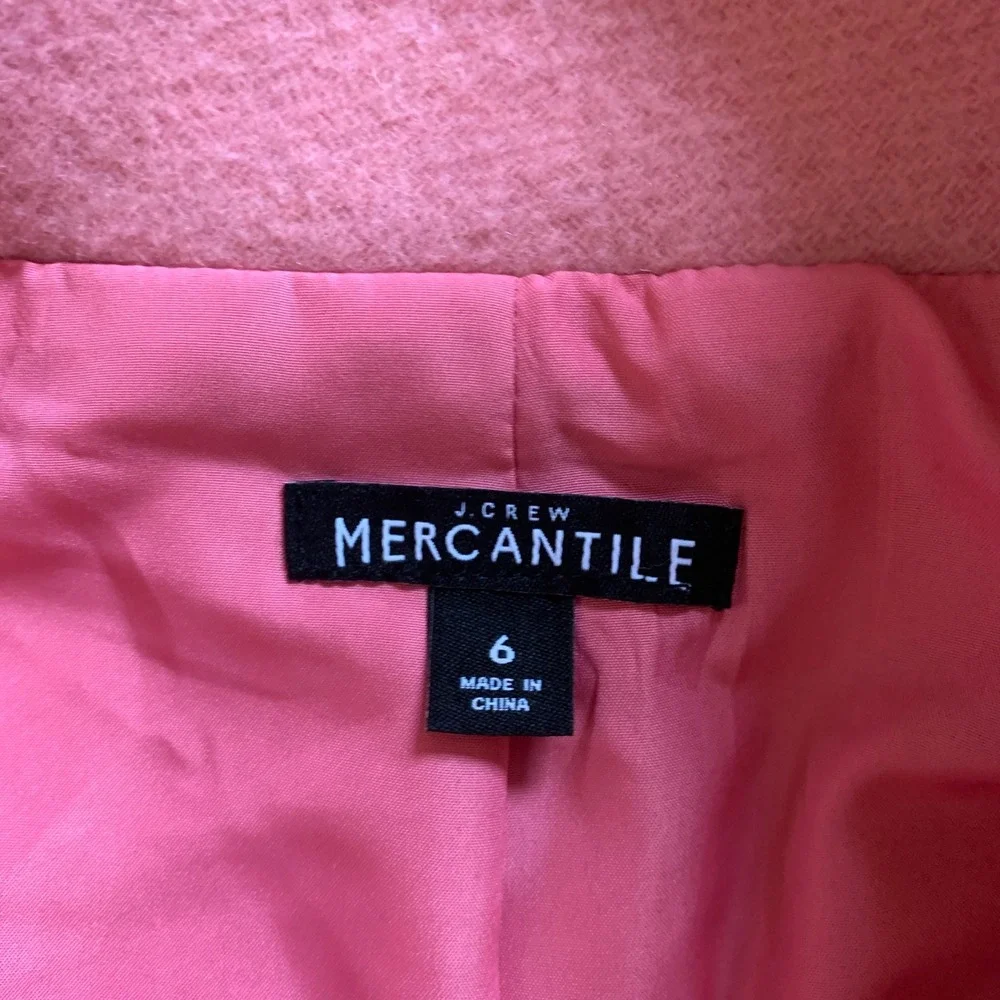 J. Crew Mercantile‎ Women's  Pink Soft Pea Coat - Picture 5 of 11
